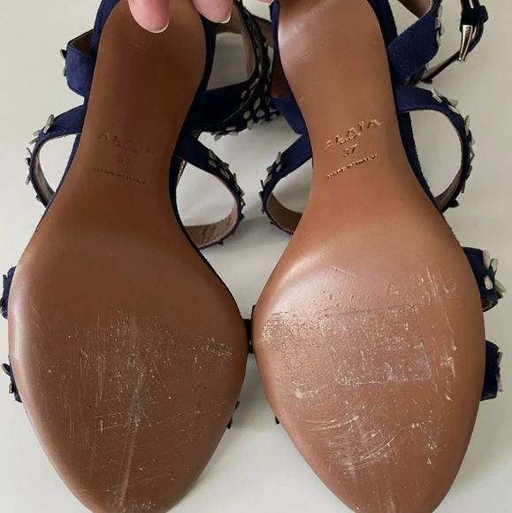 Allaia 37 gladiator navy suede shoes - Picture 5 of 10